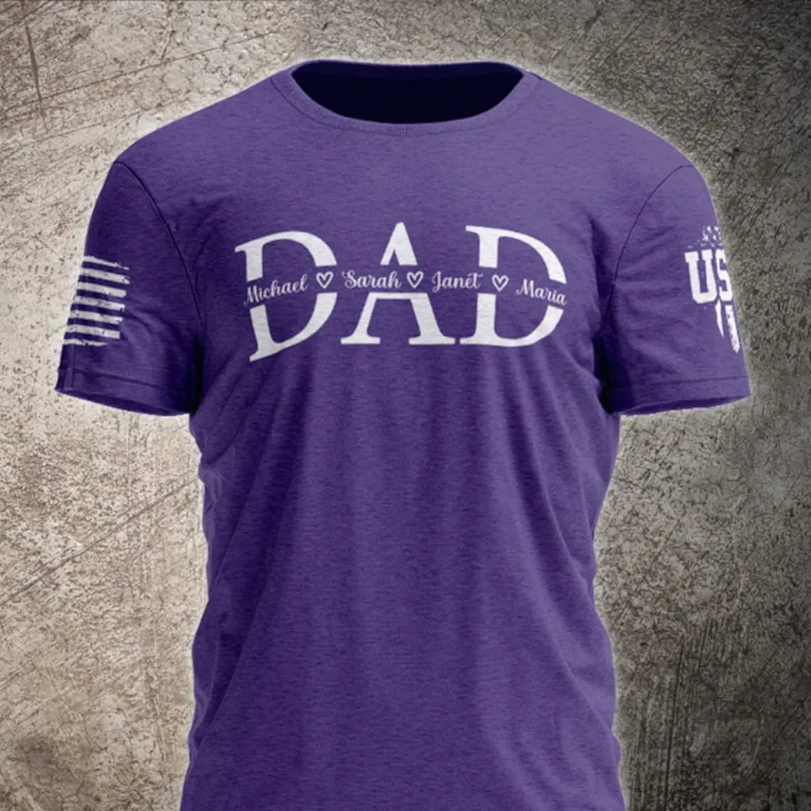 Dad with Kidnames Shirt, Printed on Sleeve Dad Grandpa Shirt, Custom Grandpa Shirt with Kidnames, Personalized Papa Shirt, Fathers Day Tee