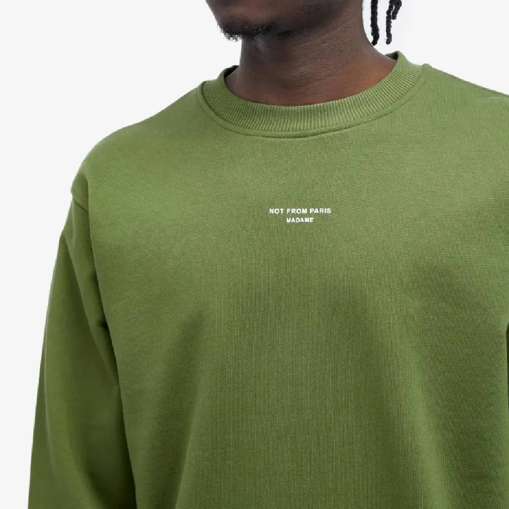 De Monsieur Not From Paris Madame Crew sweatshirt, dark green