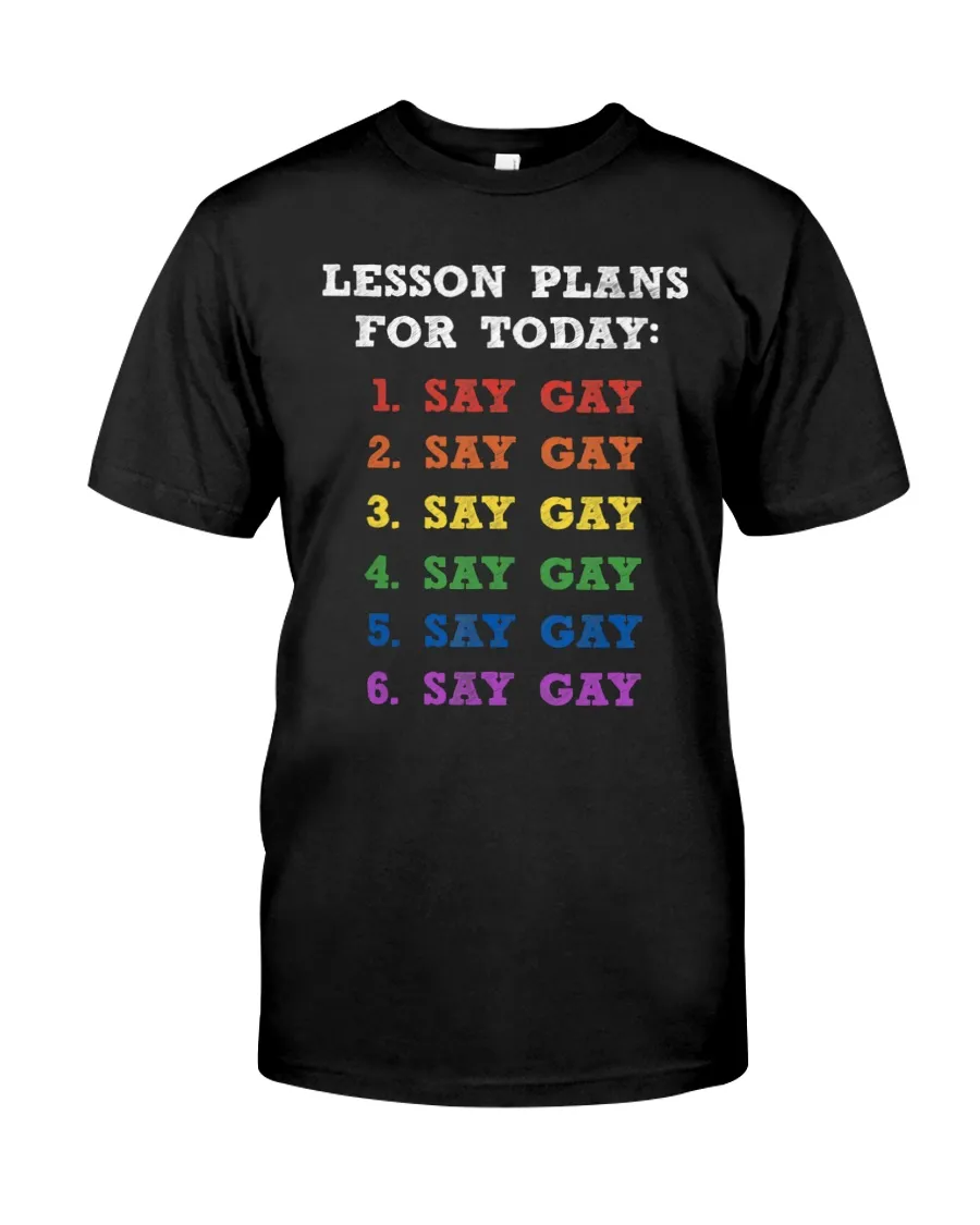 Funny Pride Shirts, Say Gay Lesson Plans For Today, LGBTQ Gay Rights T-Shirt