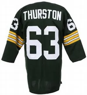 Fuzzy Thurston Green Bay Packers Long Sleeve Throwback Football Jersey
