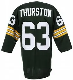 Fuzzy Thurston Green Bay Packers Long Sleeve Throwback Football Jersey