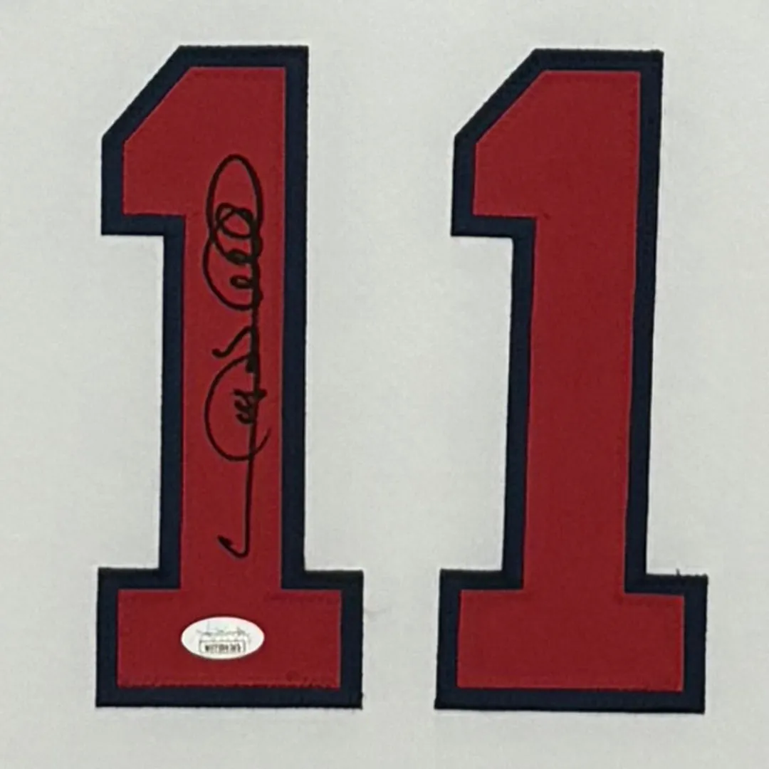 Gary Sheffield Signed Atlanta White Custom Suede Matte Framed Baseball Jersey