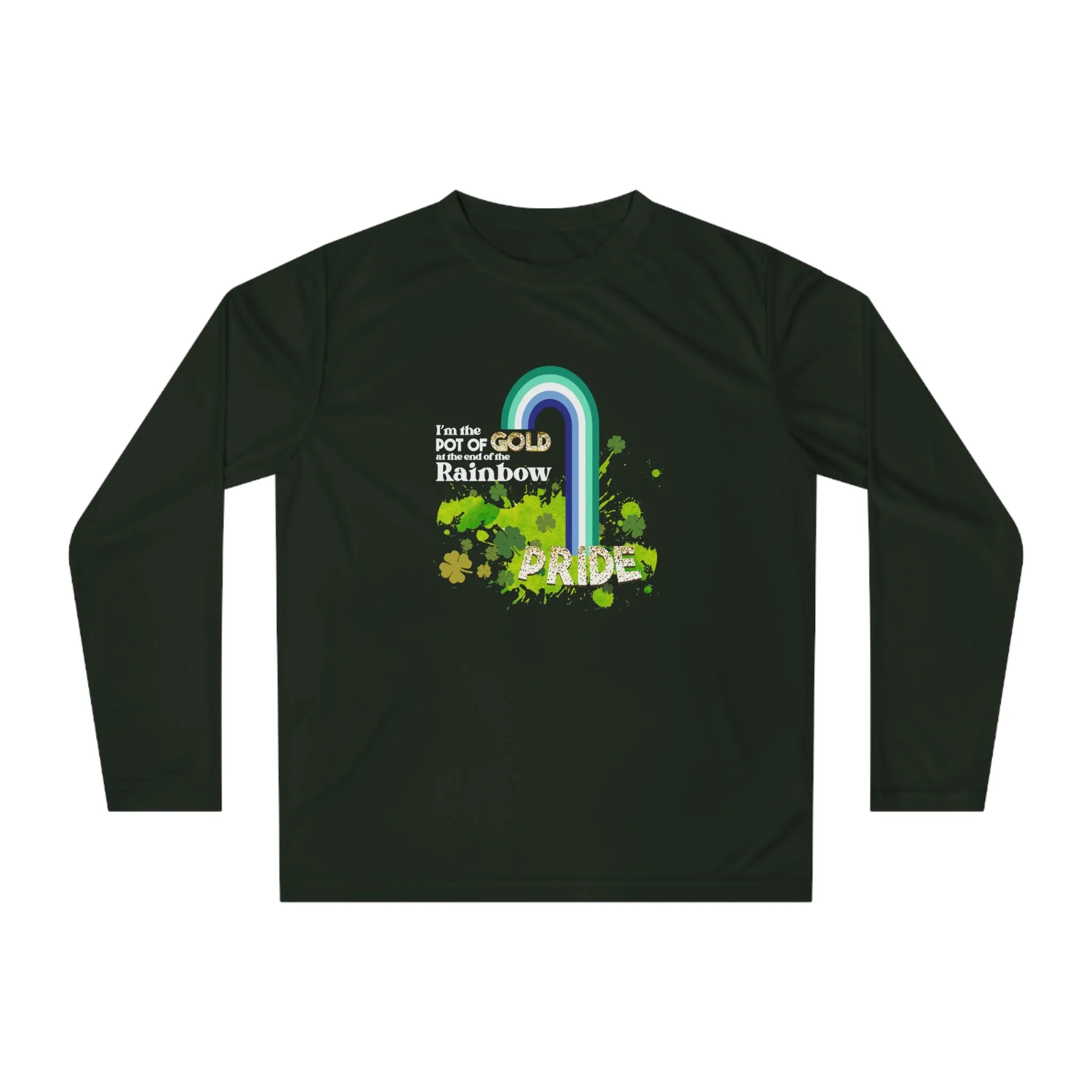 Gay Flag Unisex Performance Long Sleeve Shirt - Pot of Gold at the End of My Rainbow
