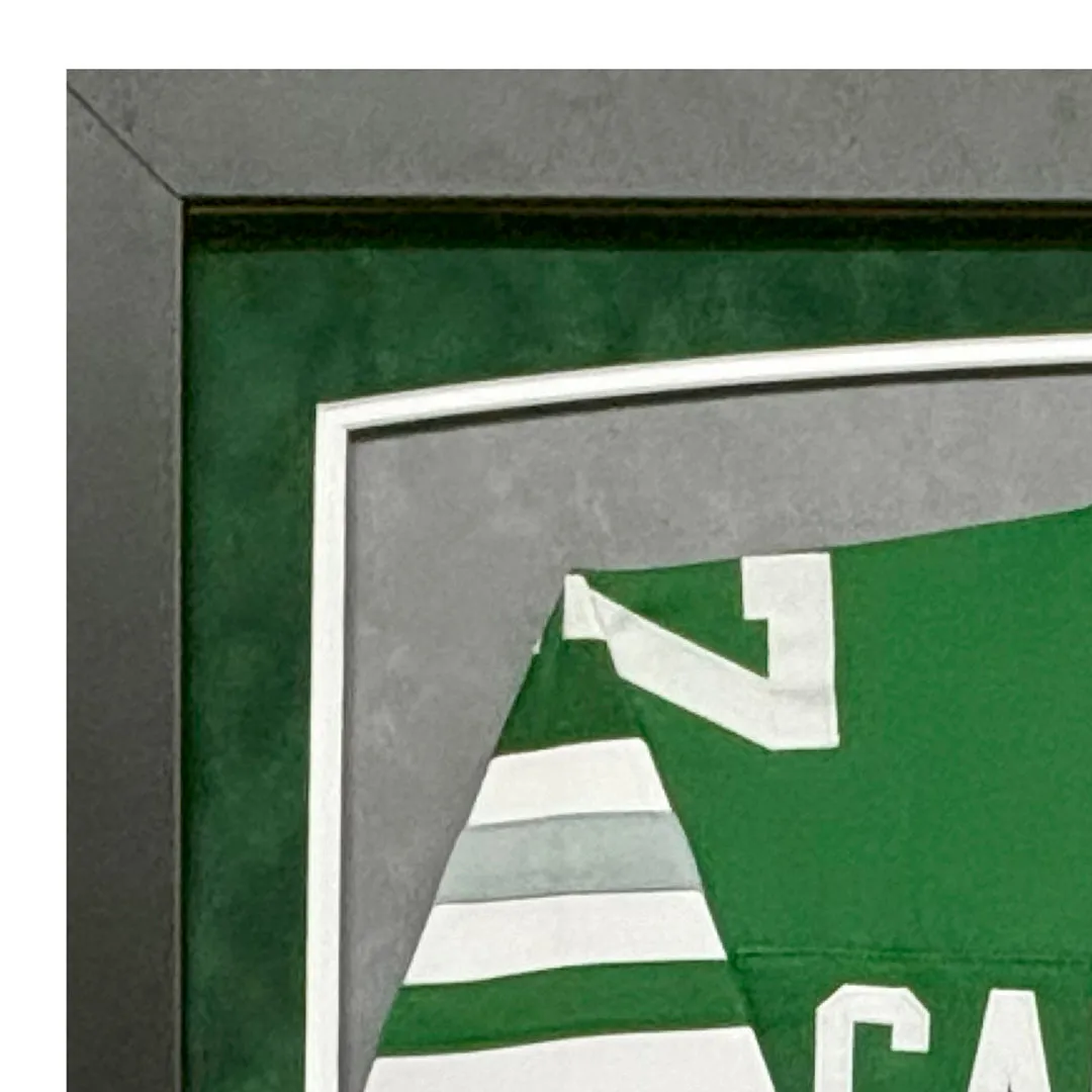 Harold Carmichael Signed HOF 20 Philadelphia Green Custom Suede Matte Framed Football Jersey (Beckett)