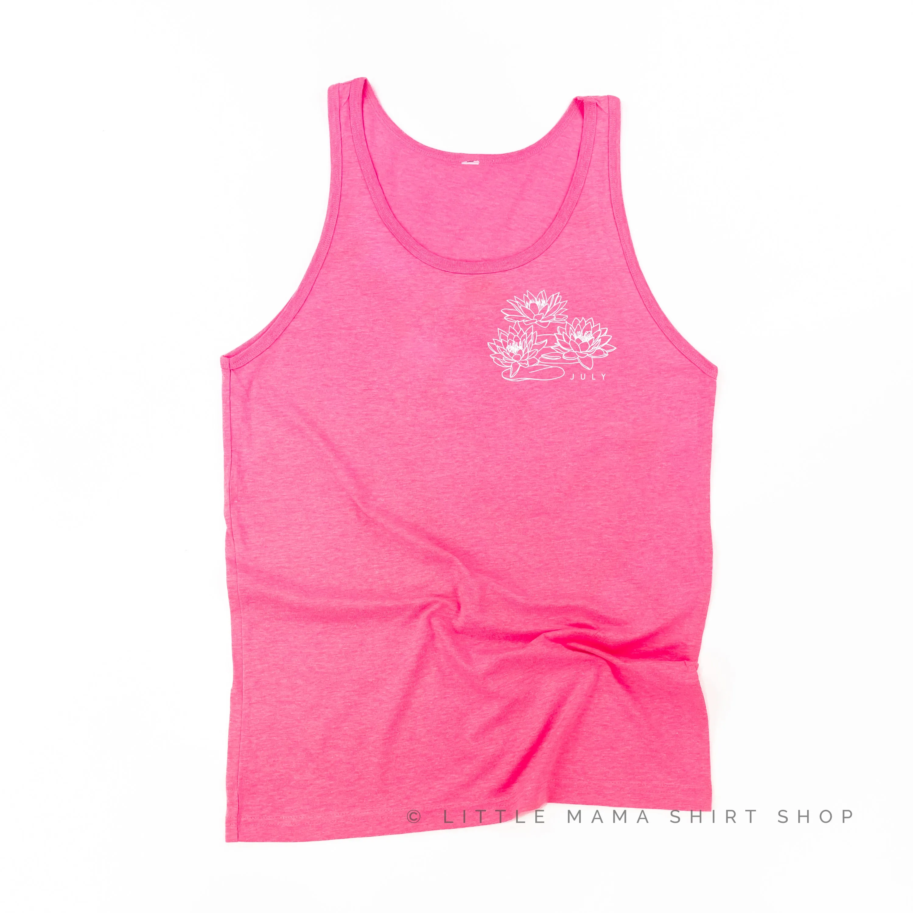 JULY BIRTH FLOWER - Lotus - pocket - Unisex Jersey Tank