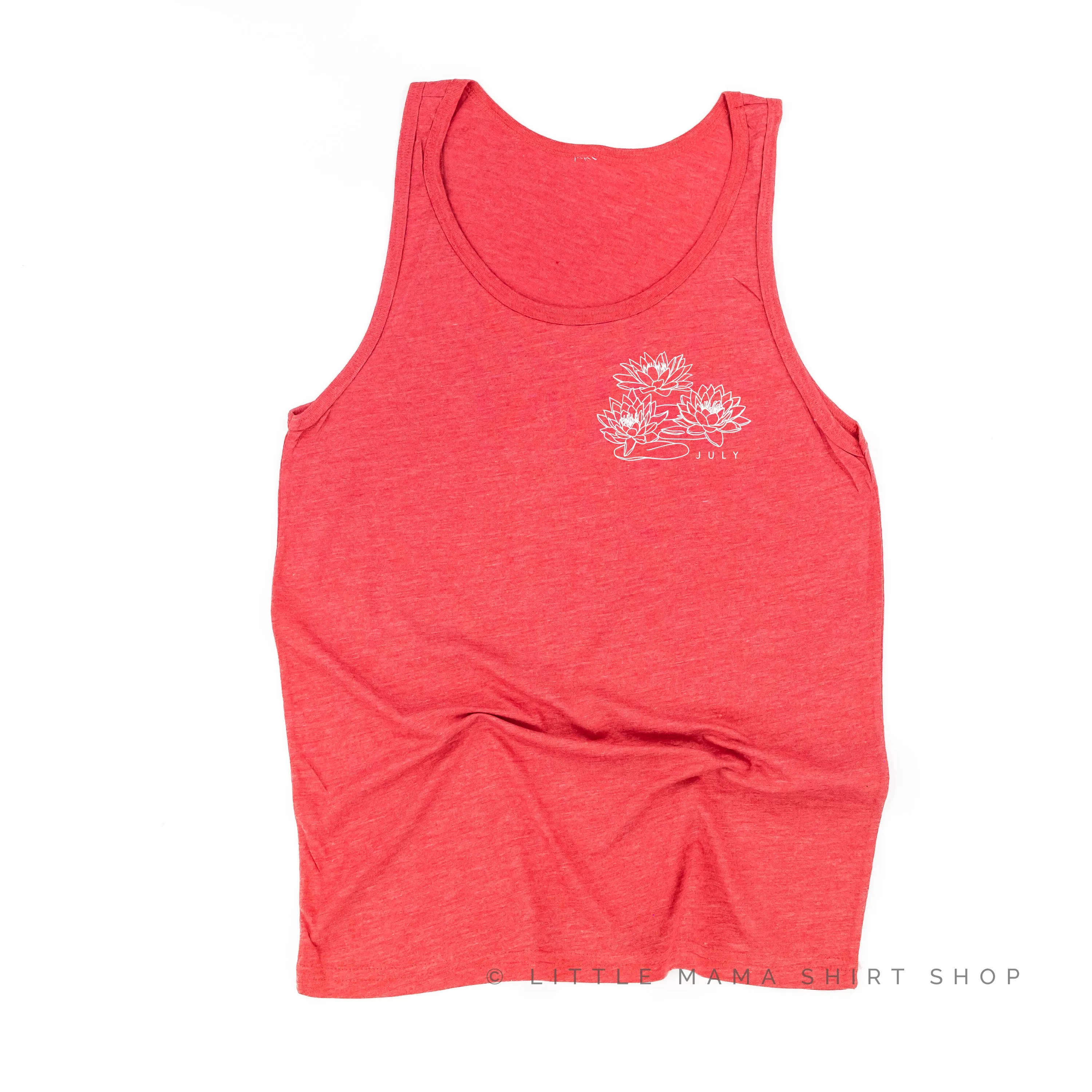 JULY BIRTH FLOWER - Lotus - pocket - Unisex Jersey Tank