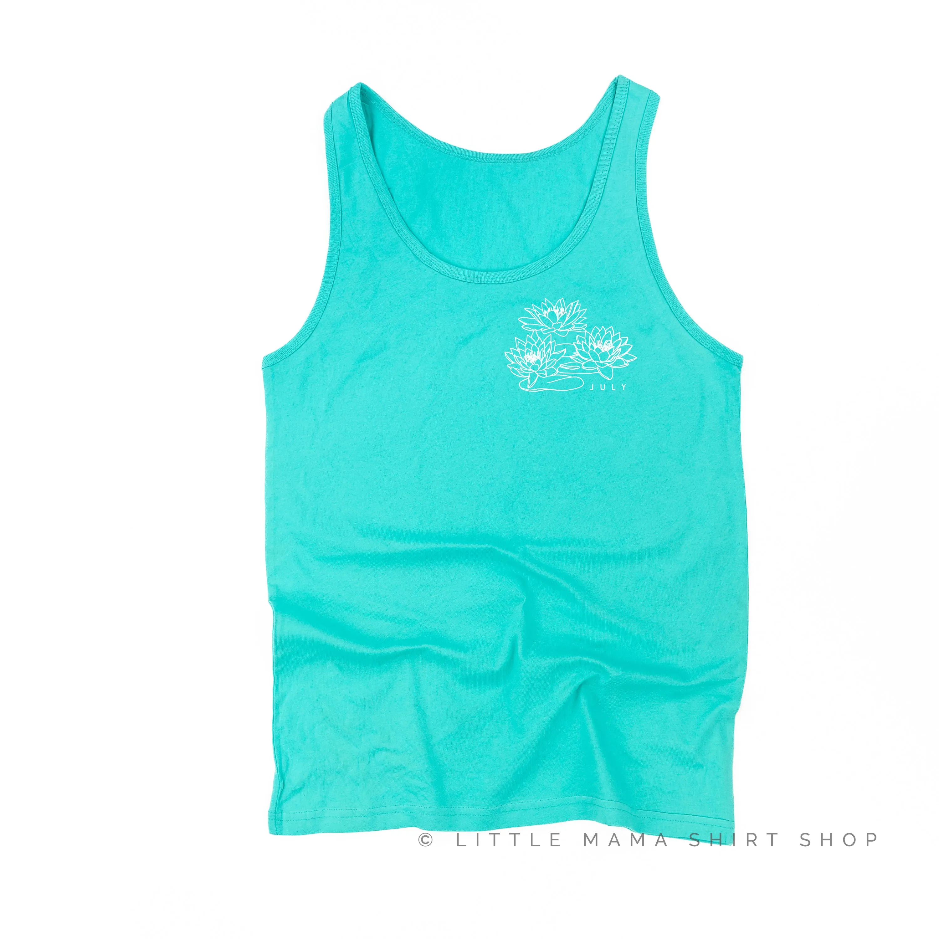 JULY BIRTH FLOWER - Lotus - pocket - Unisex Jersey Tank