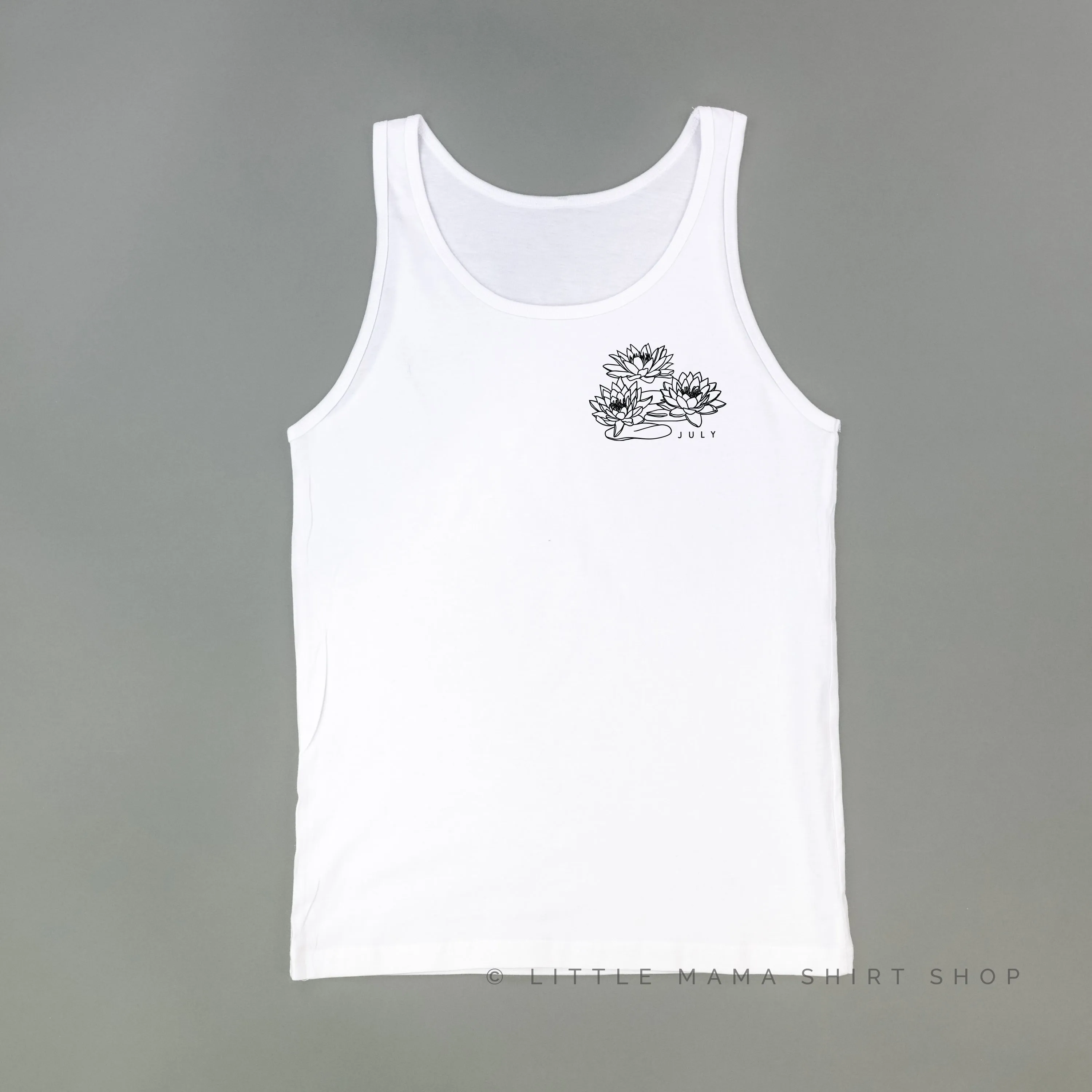 JULY BIRTH FLOWER - Lotus - pocket - Unisex Jersey Tank