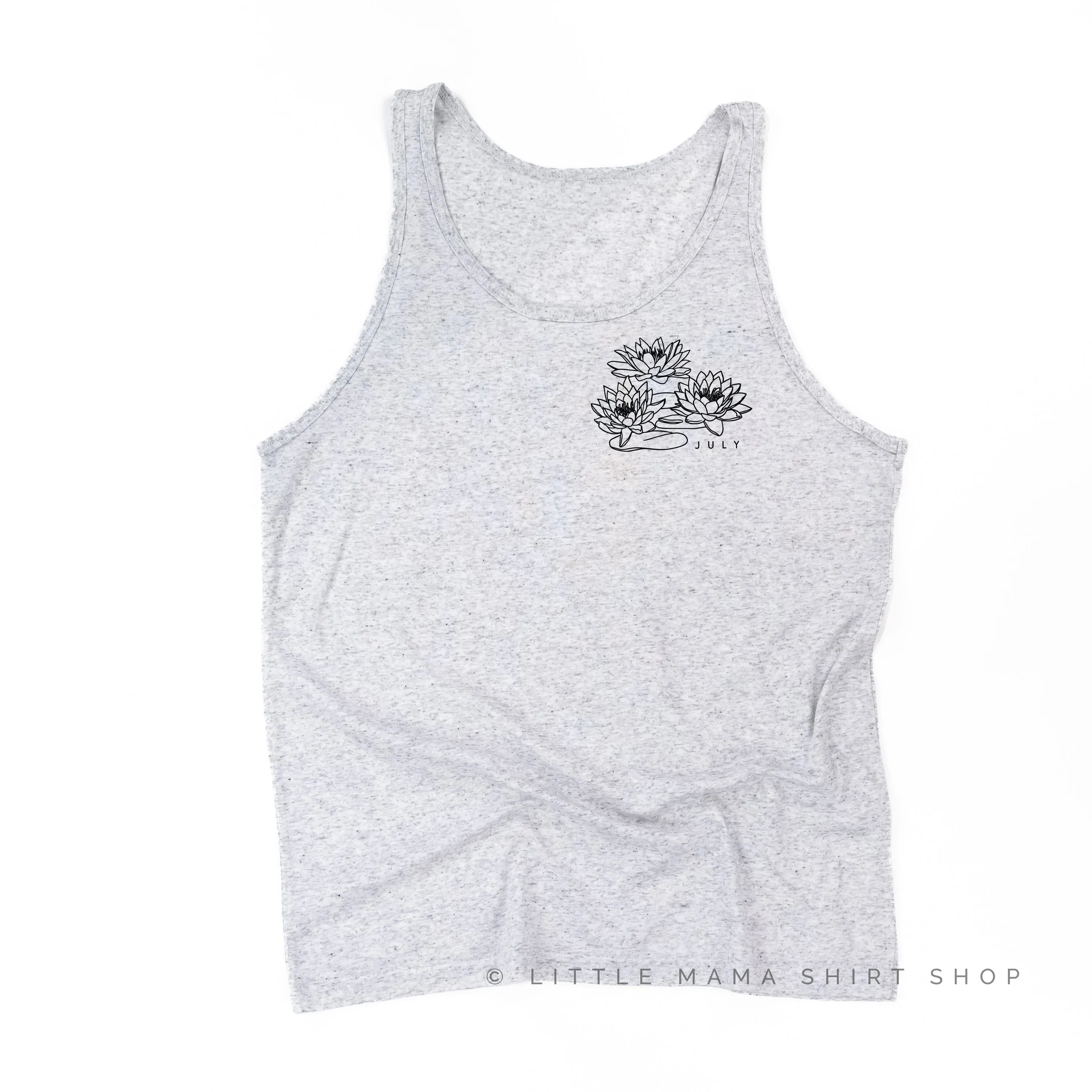 JULY BIRTH FLOWER - Lotus - pocket - Unisex Jersey Tank