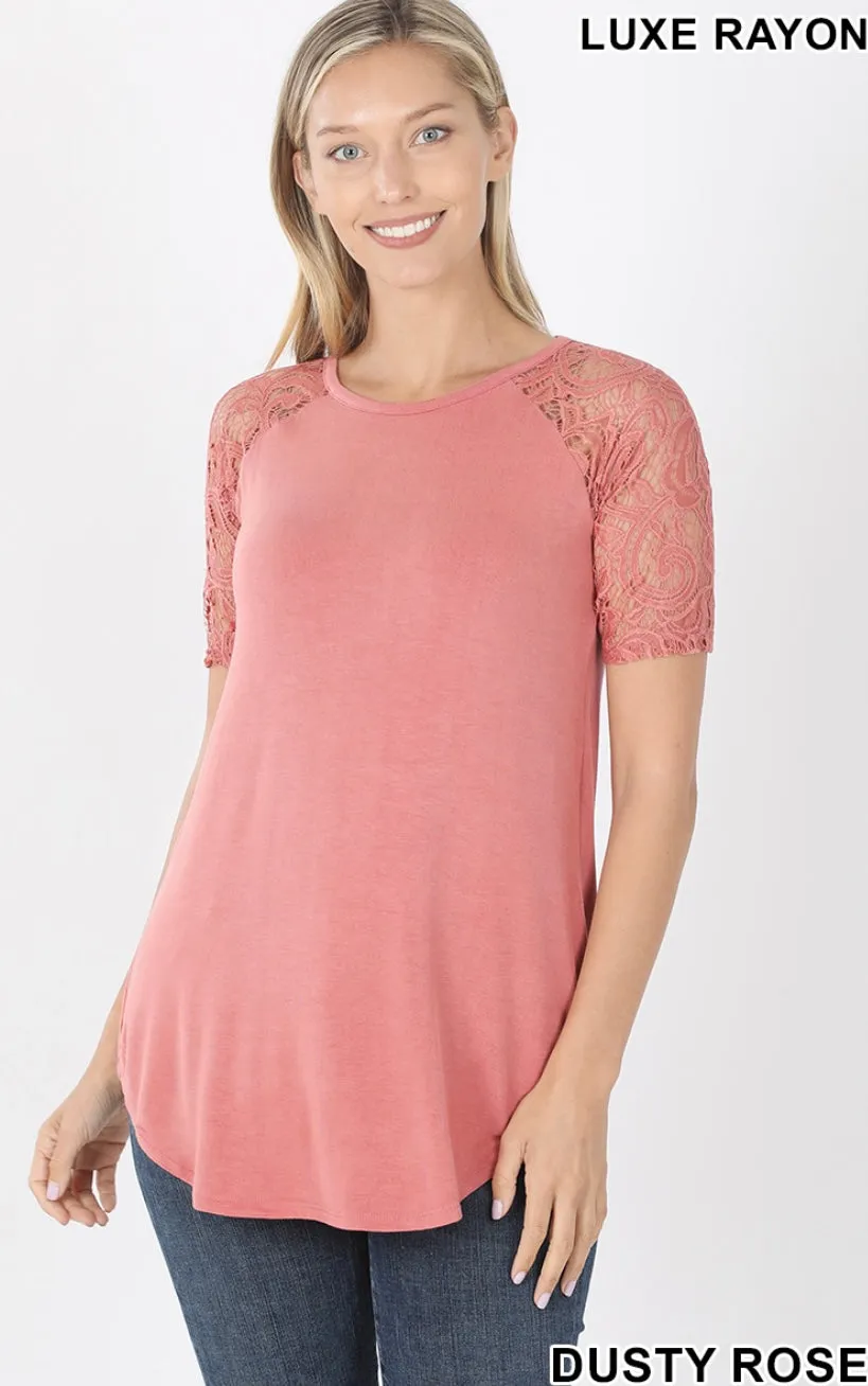 Lace sleeve tee