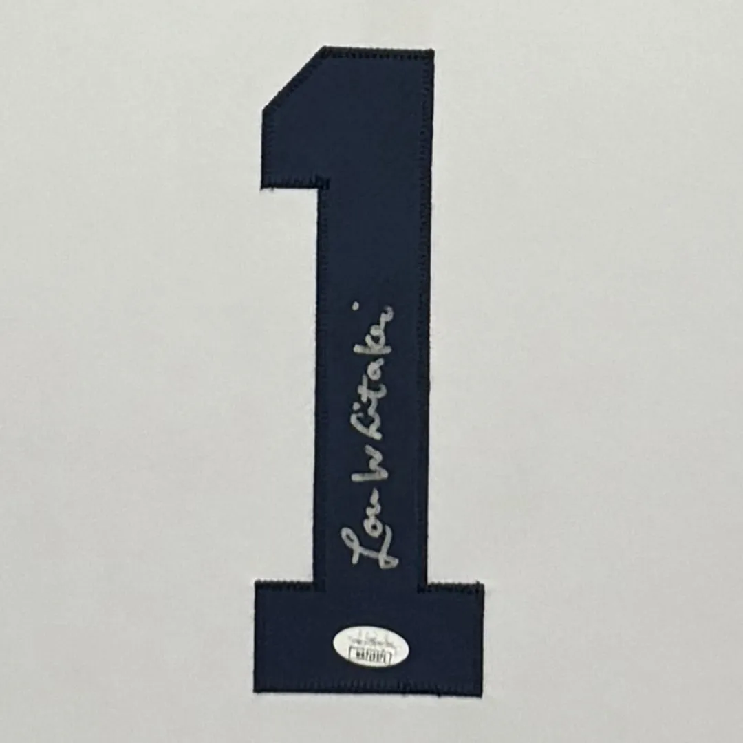 Lou Whitaker Signed Detroit White Custom Suede Matte Framed Baseball Jersey
