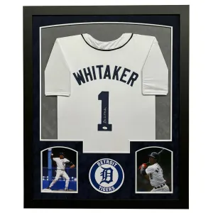 Lou Whitaker Signed Detroit White Custom Suede Matte Framed Baseball Jersey