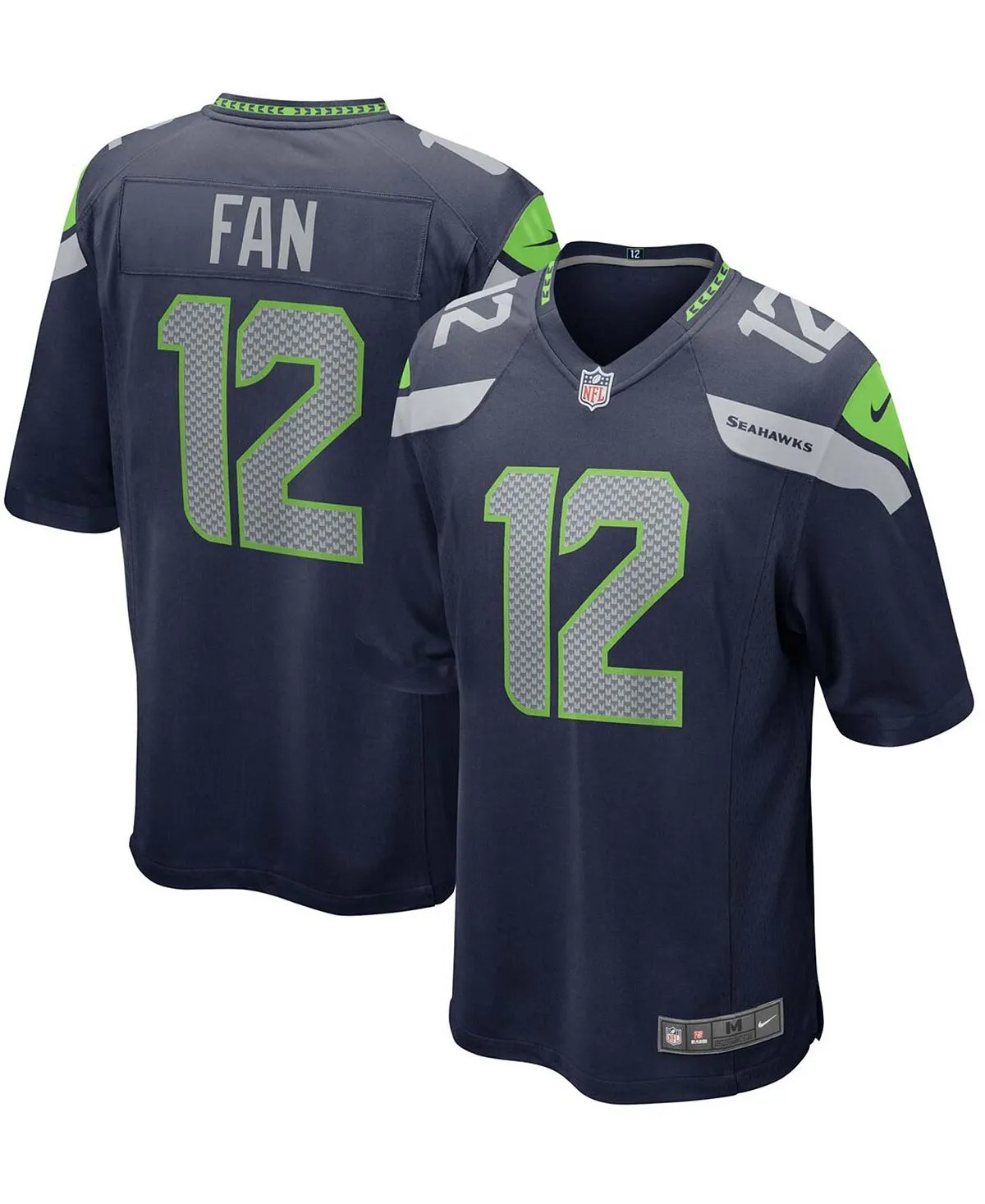 Men's 12th Football Team fan college navy seattle seahawks game team jersey Nike blue
