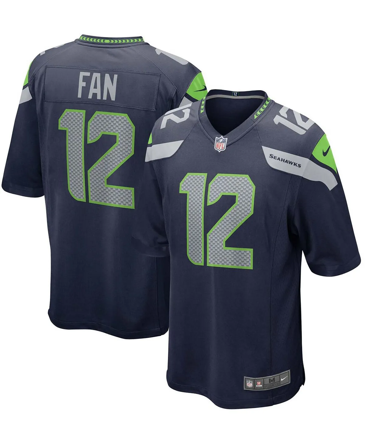Men's 12th Football Team fan college navy seattle seahawks game team jersey Nike blue