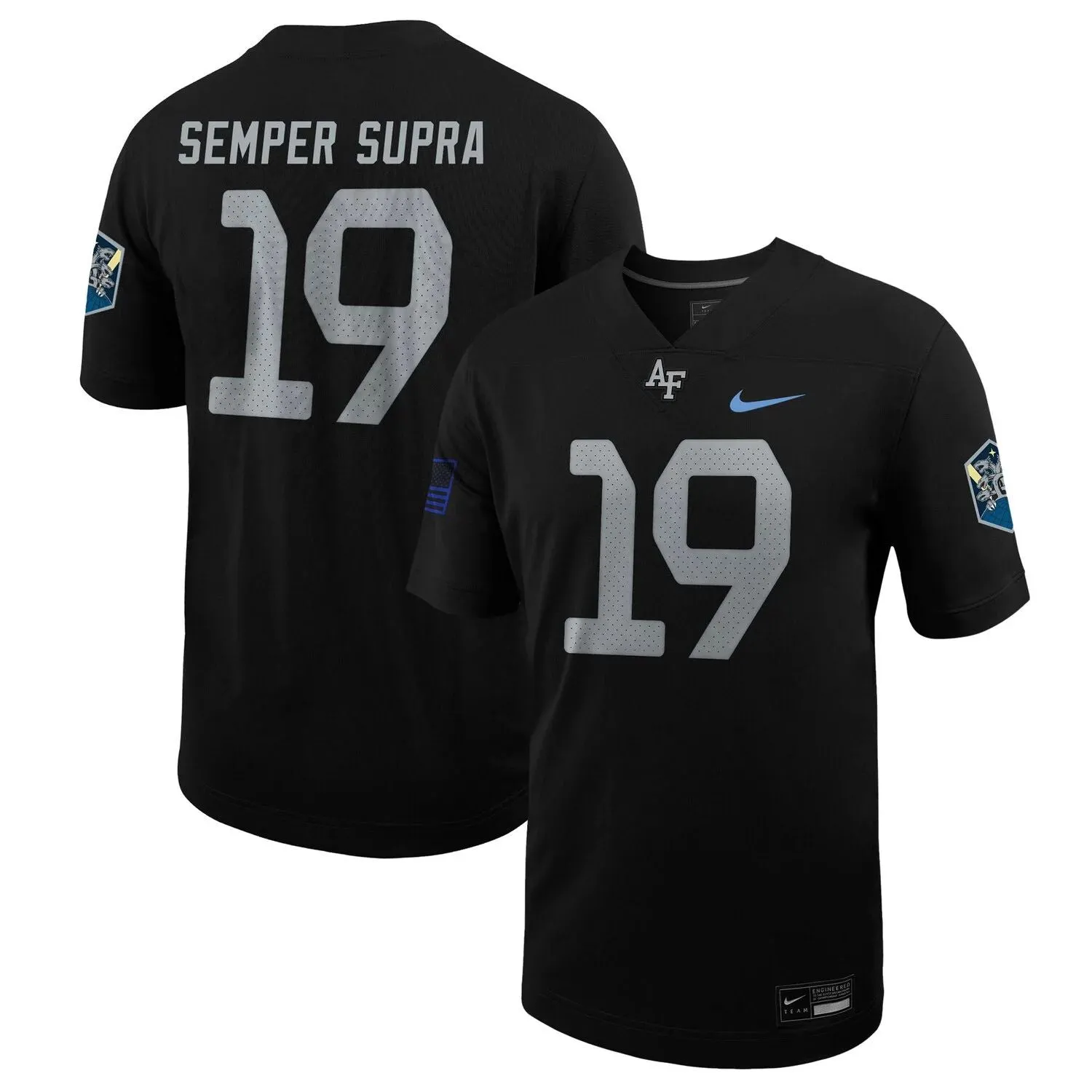 Men's #19 Black Air Force Falcons Space Force Rivalry Nike Alternate Football Jersey
