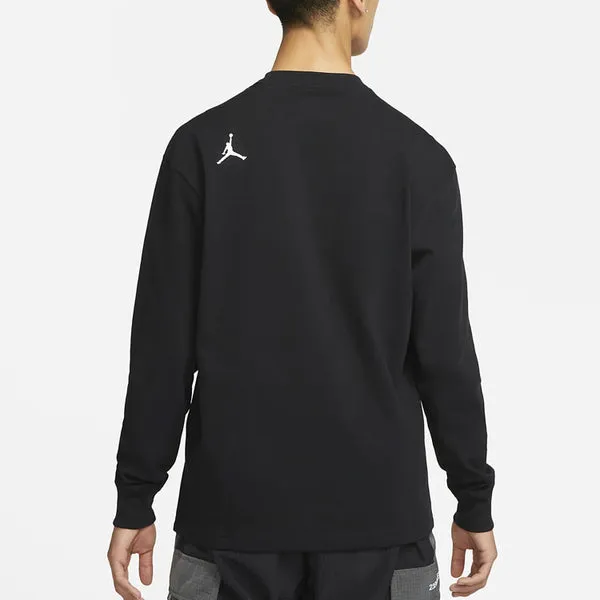 Men's Air Jordan SS22 23 Engineered '85 Printing Long Sleeves Black T-Shirt, Black