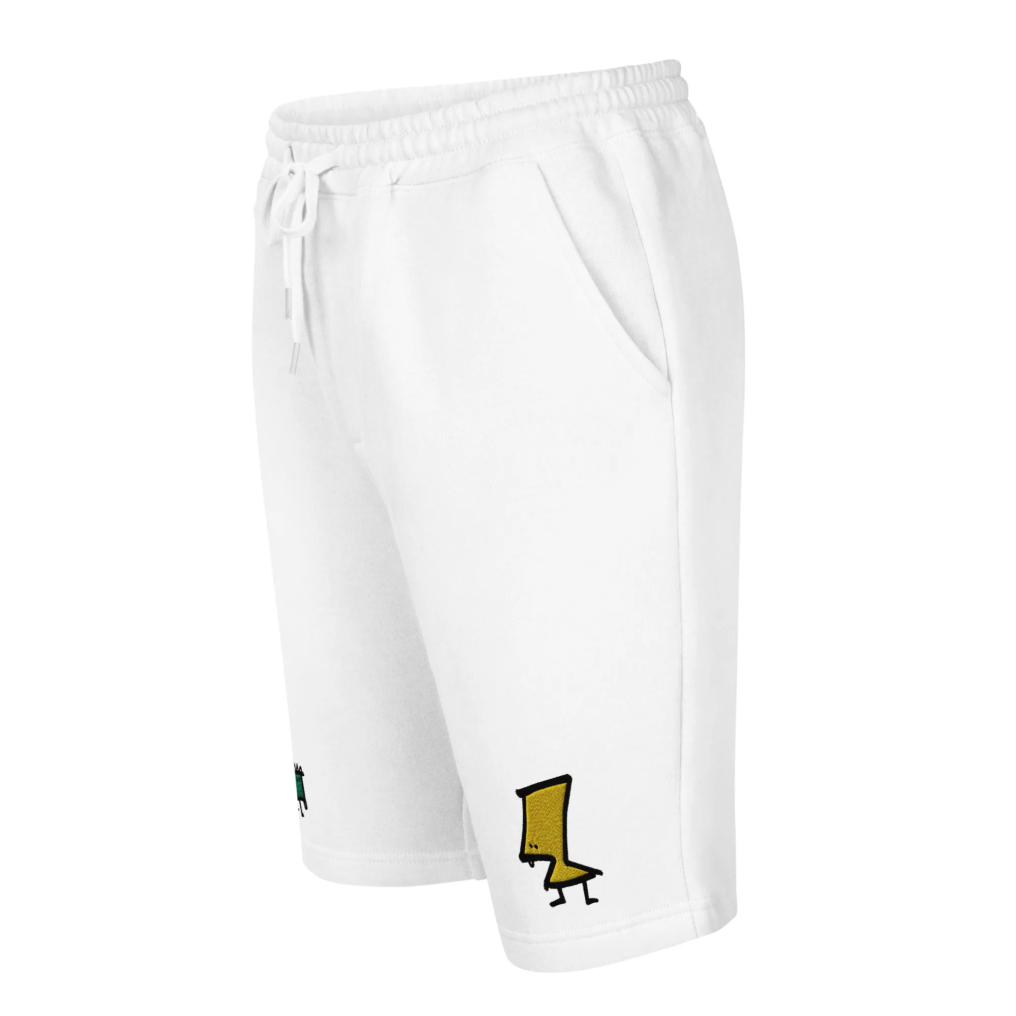 Men's fleece shorts - Lime and Limon Embroidery