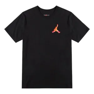 Men's Jordan Printing Logo Solid Color Round Neck Short Sleeve Black T-Shirt, Black