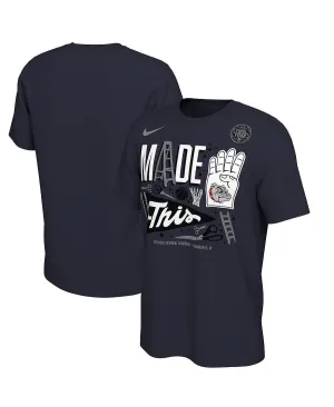 Men's navy blue gonzaga bulldogs t-shirt 2021 ncaa men's basketball tournament madness final four bound locker room march Nike ,  blue