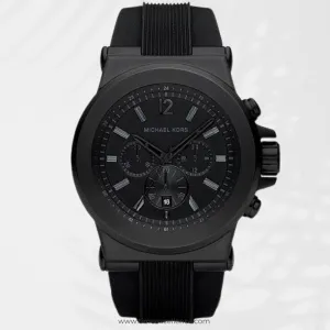 Michael Kors Dylan Black Dial Black Rubber Strap Watch For Men - MK8152