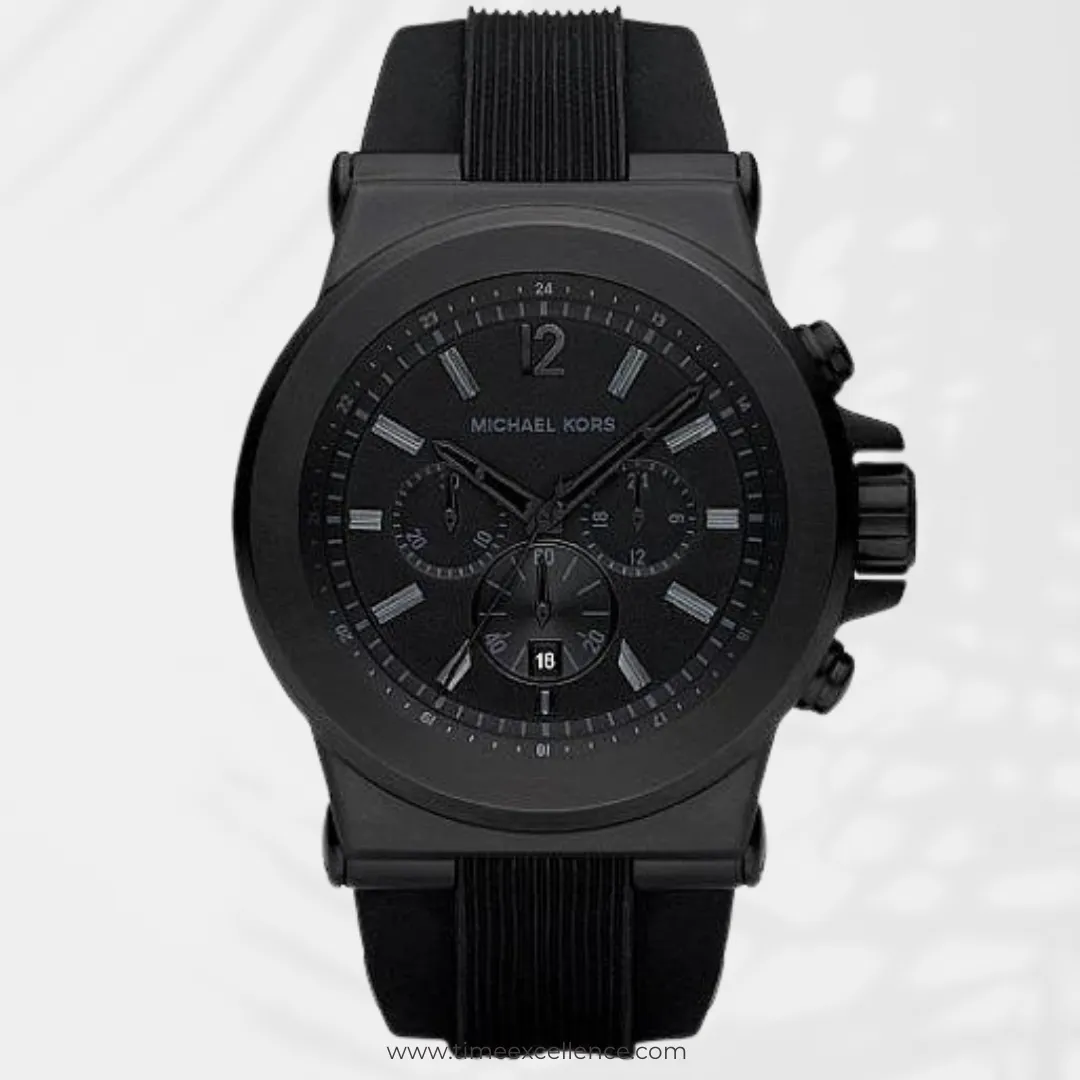 Michael Kors Dylan Black Dial Black Rubber Strap Watch For Men - MK8152