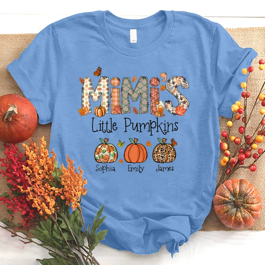 Mimi, Grandma, Nana Fall Doodle And Grandkids Autumn T-Shirt