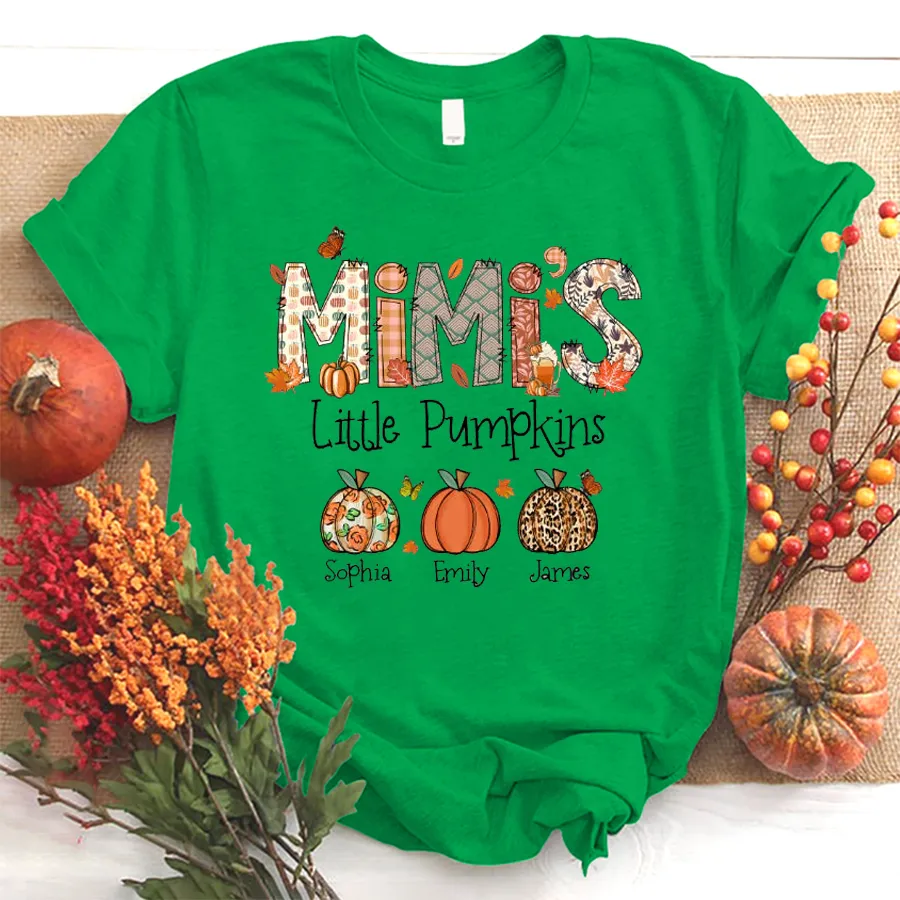 Mimi, Grandma, Nana Fall Doodle And Grandkids Autumn T-Shirt