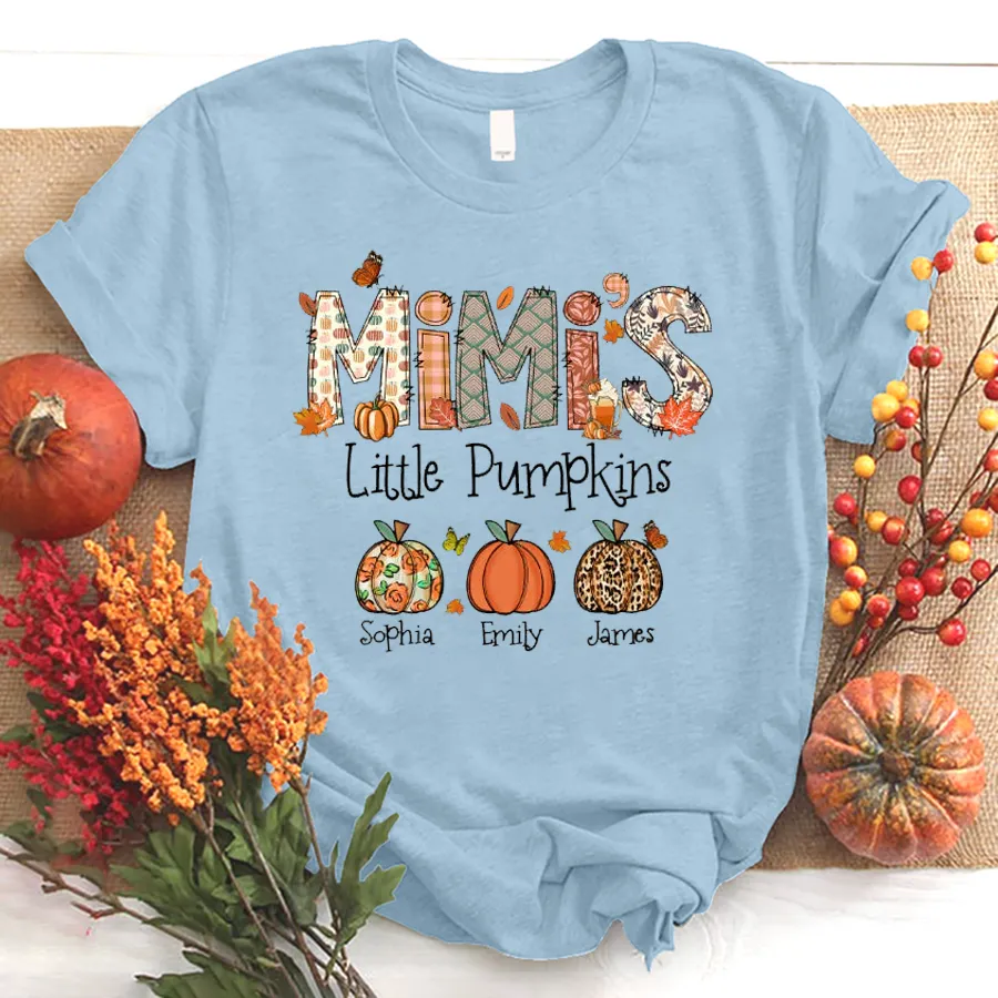 Mimi, Grandma, Nana Fall Doodle And Grandkids Autumn T-Shirt