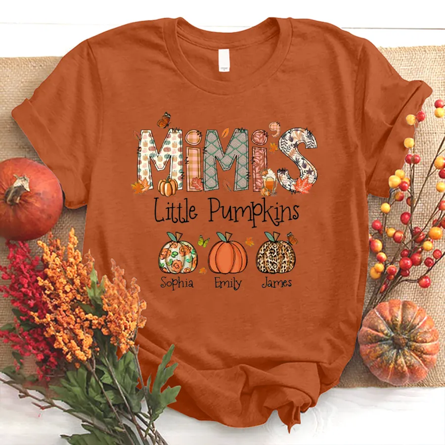 Mimi, Grandma, Nana Fall Doodle And Grandkids Autumn T-Shirt
