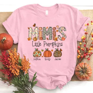 Mimi, Grandma, Nana Fall Doodle And Grandkids Autumn T-Shirt