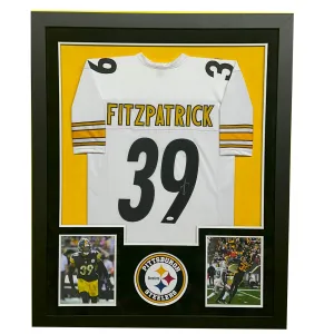 Minkah Fitzpatrick Signed Pittsburgh White Custom Double-Suede Framed football Jersey (PSA)