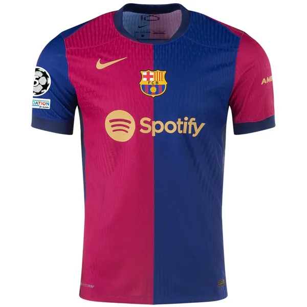 Nike Barcelona Authentic Frenkie De Jong Home Jersey w/ Champions League Patches 24/25 (Royal/Nobel Red/Club Gold)
