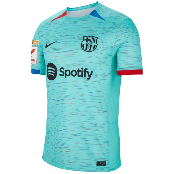 Nike Barcelona Eric Garcia Third Jersey w/ La Liga Champion Patches 23/24 (Light Aqua/Royal Blue)