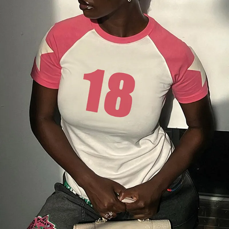 Nissa Letter Print Crop T-Shirt