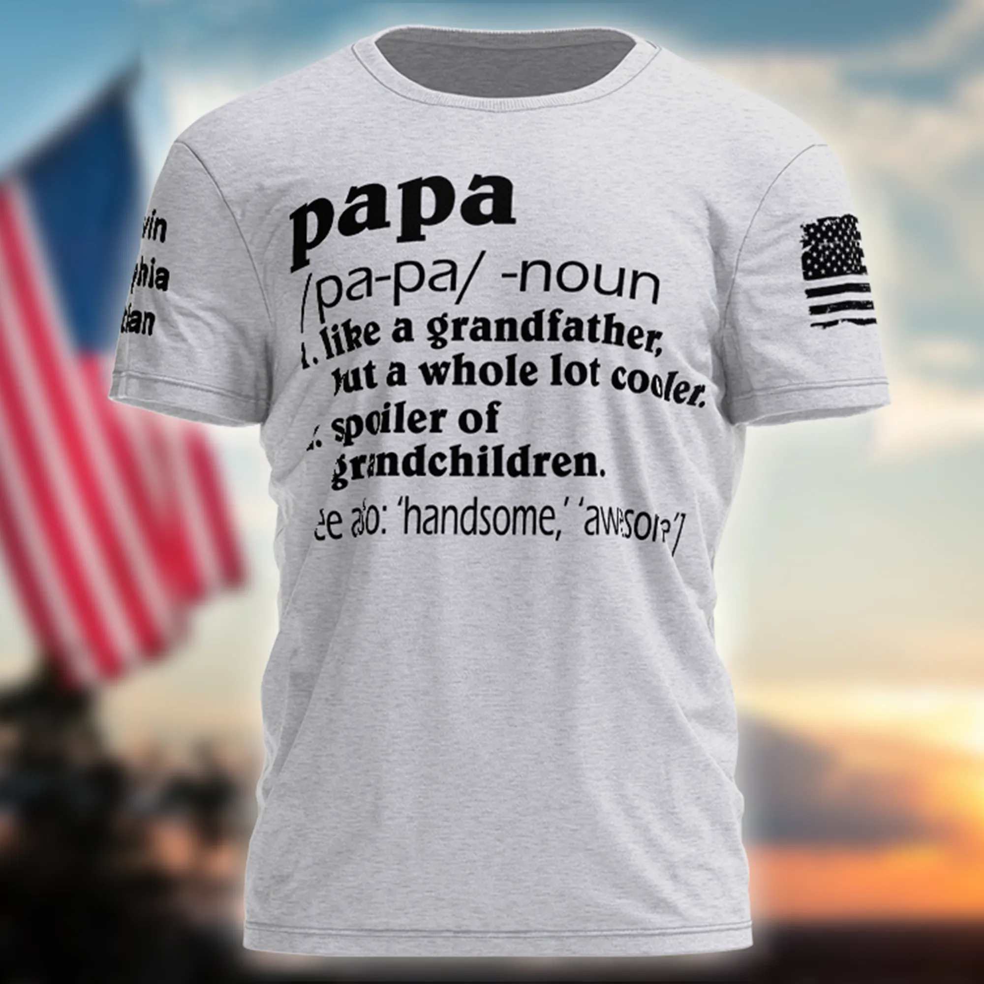 Papa Noun Like a Grandfather and Kids, Personalized Papa Shirt, Papa Define TShirt