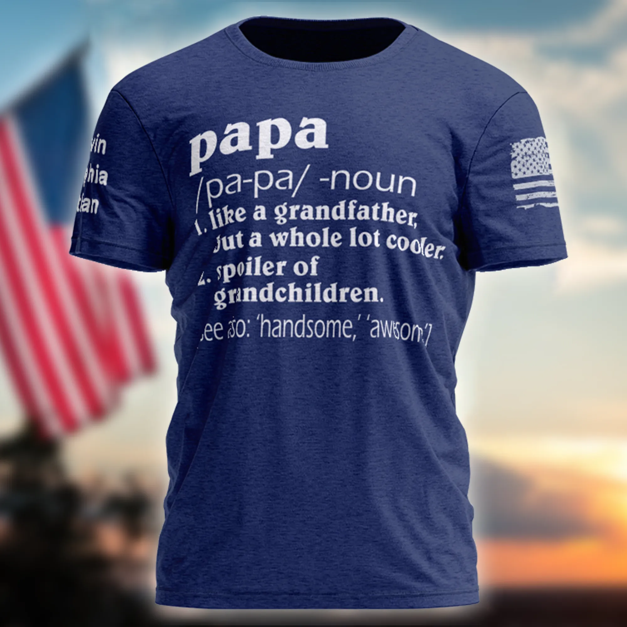 Papa Noun Like a Grandfather and Kids, Personalized Papa Shirt, Papa Define TShirt