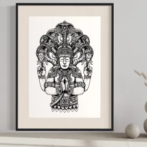 PATANJALI SAGE YOGA POSTER | Half body | black & white | 31 X 44 cm (A3)