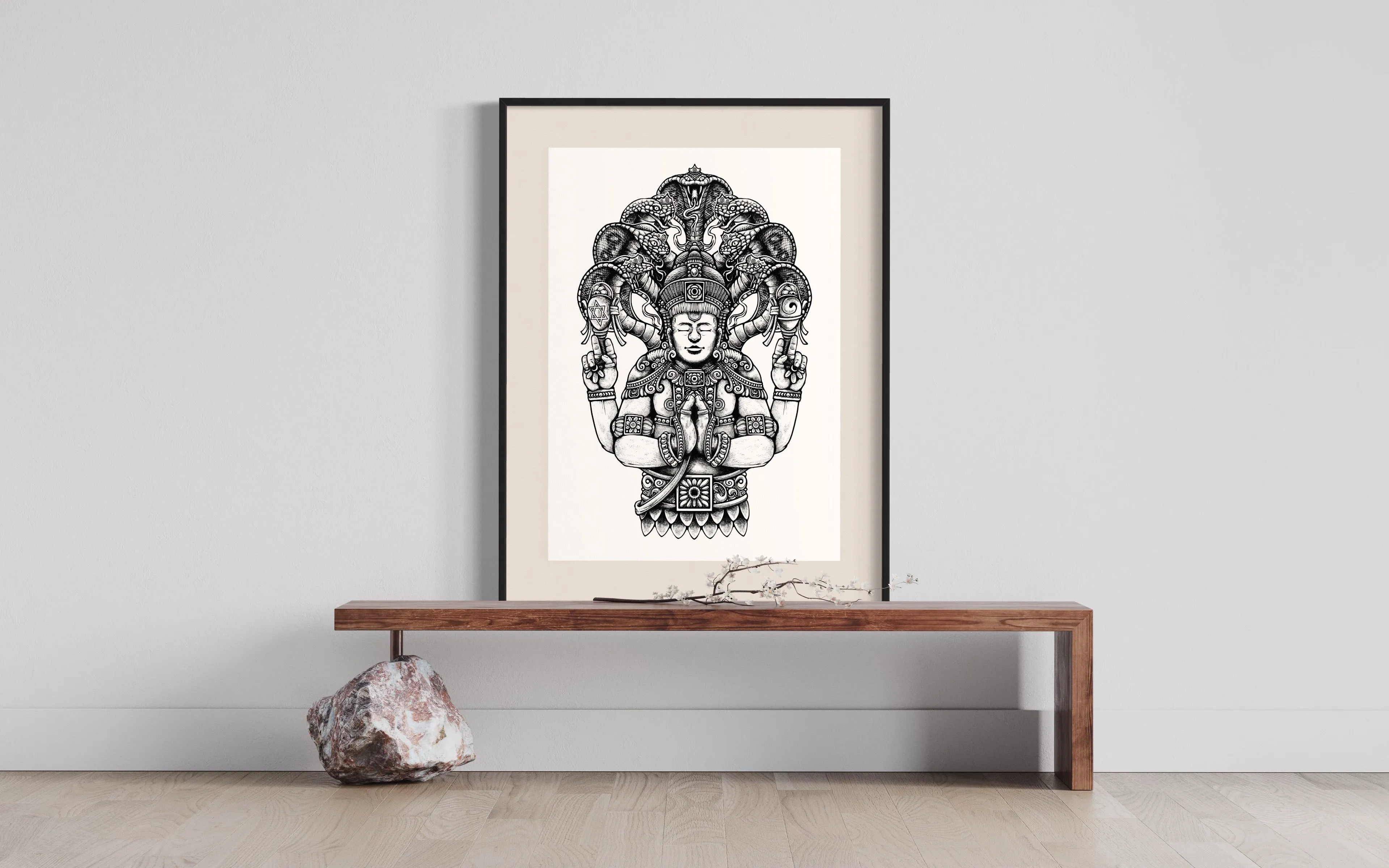PATANJALI SAGE YOGA POSTER | Half body | black & white | 31 X 44 cm (A3)