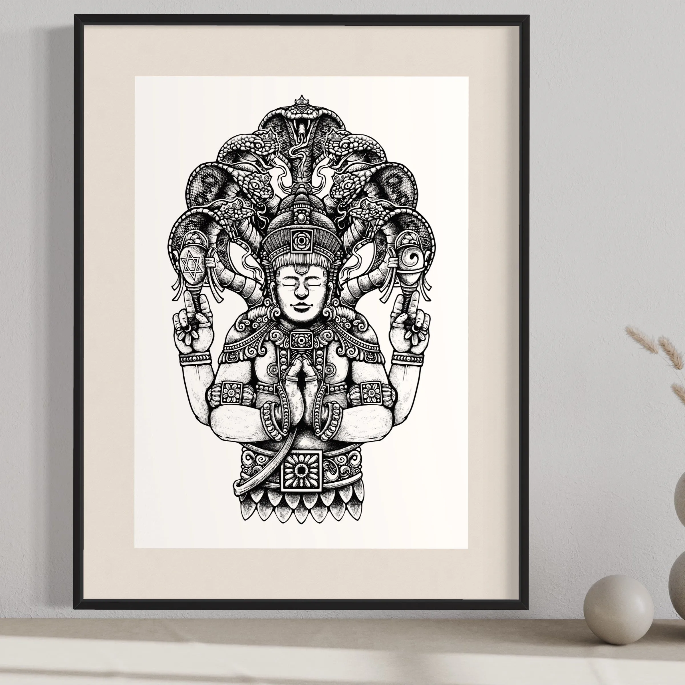 PATANJALI SAGE YOGA POSTER | Half body | black & white | 31 X 44 cm (A3)