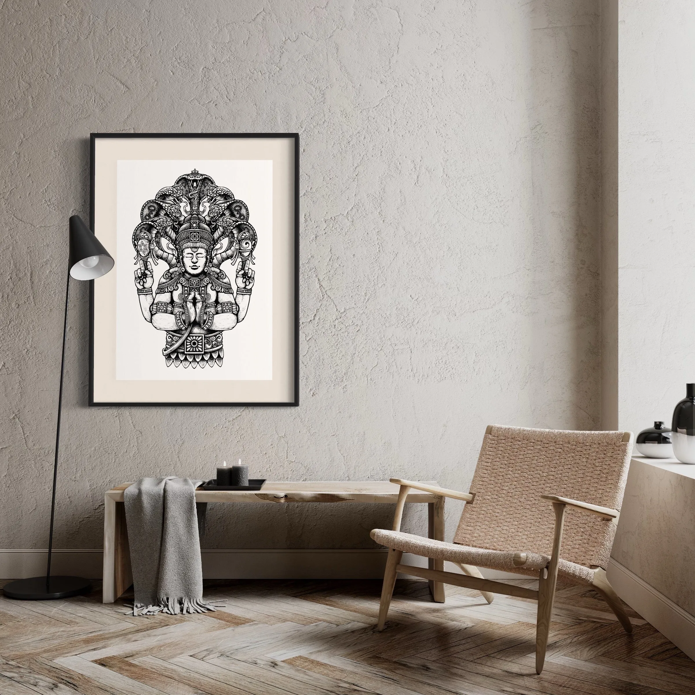 PATANJALI SAGE YOGA POSTER | Half body | black & white | 31 X 44 cm (A3)