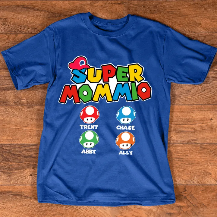Personalized Funny Super Mommio, Mario Mommy T Shirt, Mother's Day Shirt With Son, Daughter Shirt