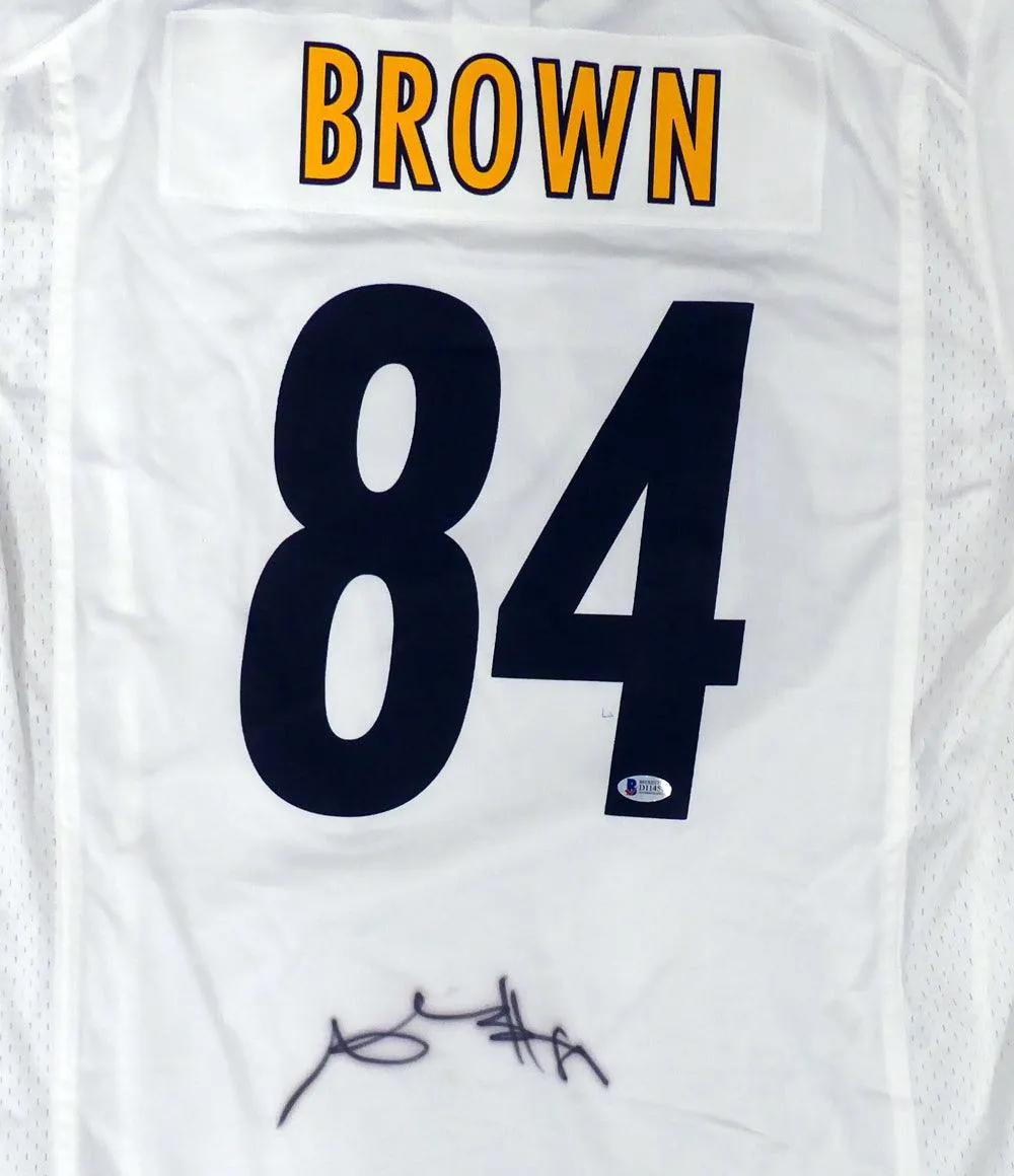 Pittsburgh Steelers Antonio Brown Autographed White Nike Jersey Size XL (Signature Bleeding) Beckett BAS Stock #126636