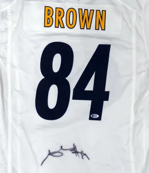 Pittsburgh Steelers Antonio Brown Autographed White Nike Jersey Size XL (Signature Bleeding) Beckett BAS Stock #126636