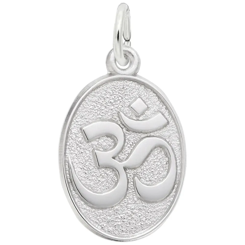 Rembrandt Charms - Yoga Symbol Oval Disc Charm - 2693