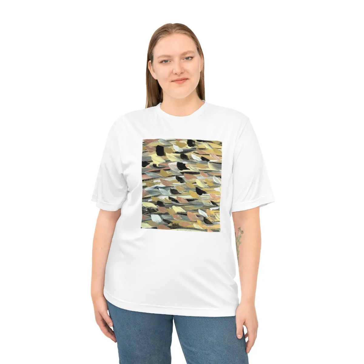 Rose Gold Brushstrokes  Unisex Zone Performance T-shirt