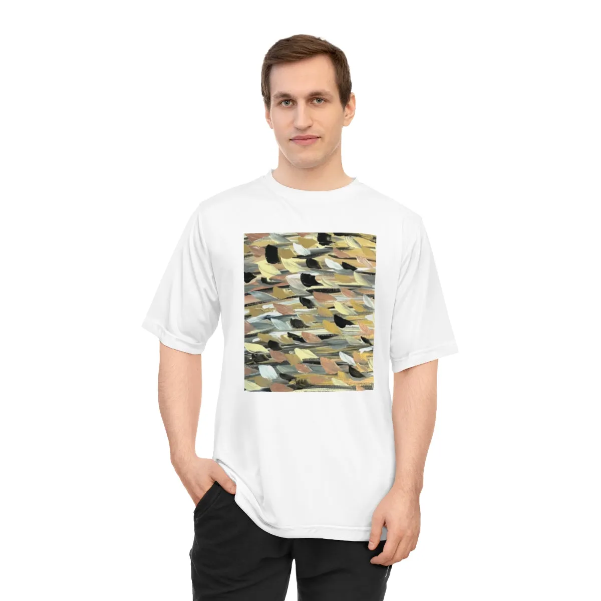 Rose Gold Brushstrokes  Unisex Zone Performance T-shirt