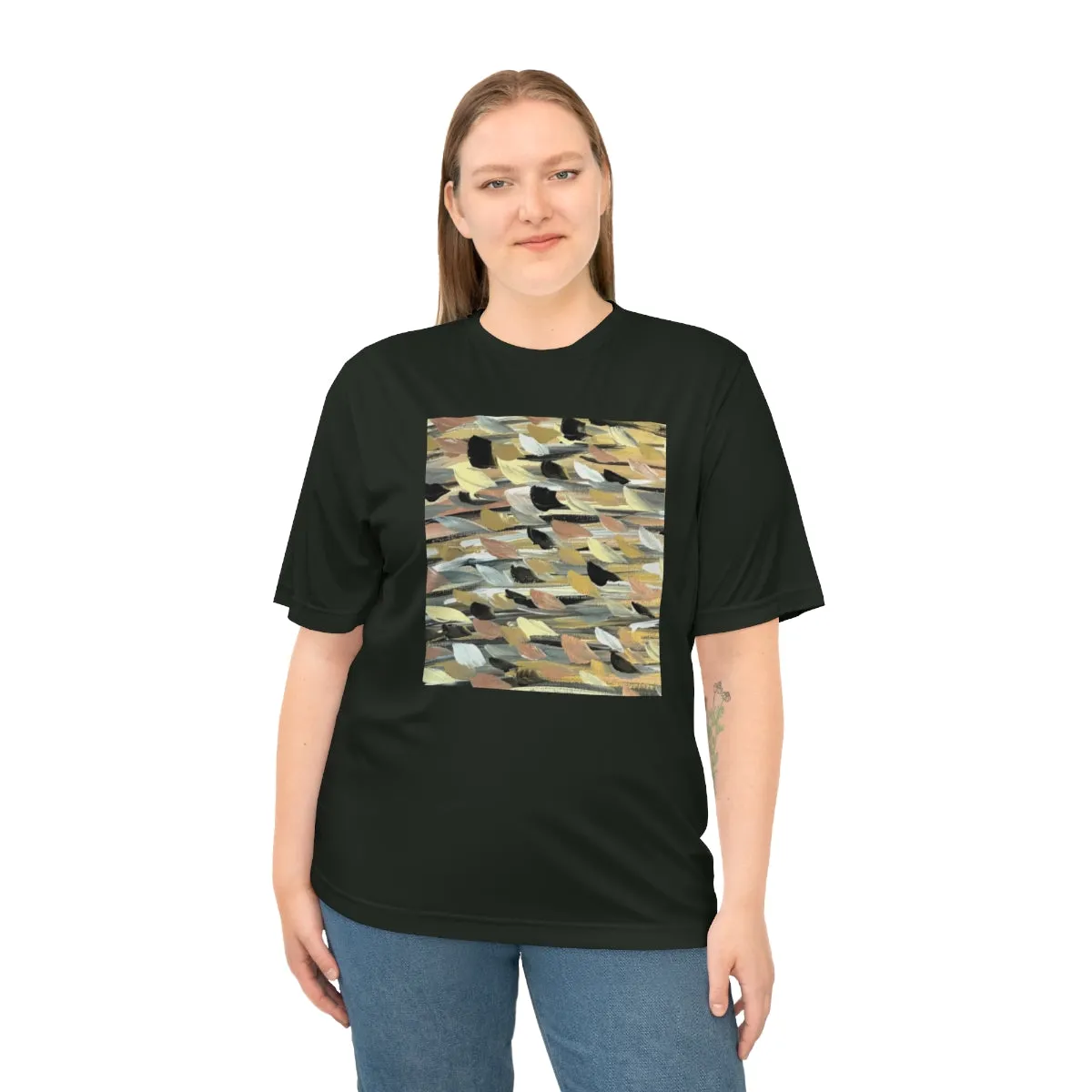 Rose Gold Brushstrokes  Unisex Zone Performance T-shirt