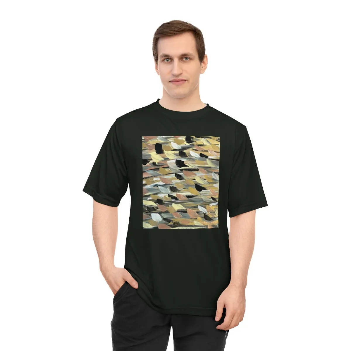 Rose Gold Brushstrokes  Unisex Zone Performance T-shirt