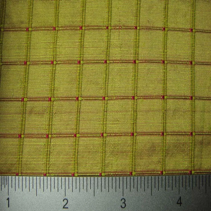 Silk Embroidered Grid Shantung