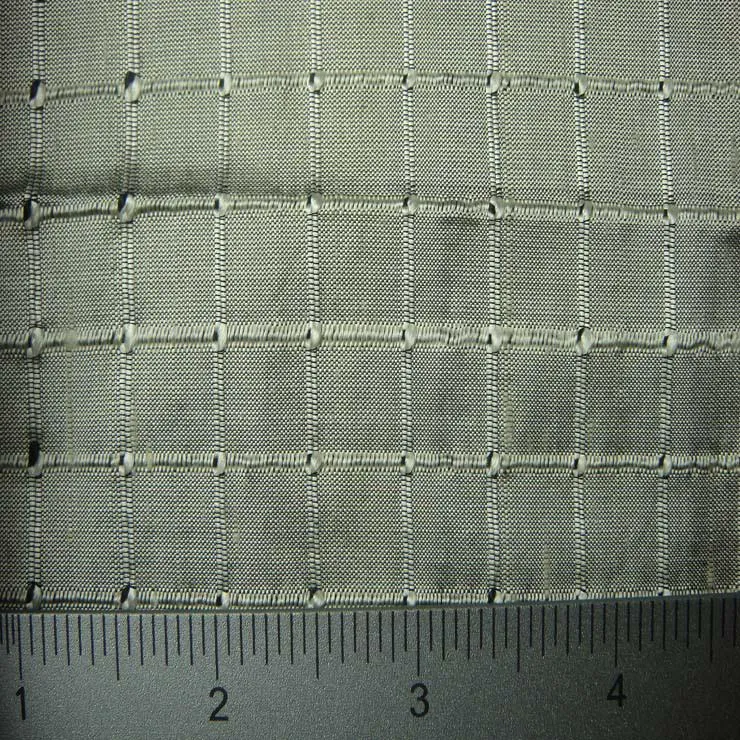 Silk Embroidered Grid Shantung